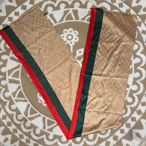 Gucci Tan Scarf with Subtle Pattern
